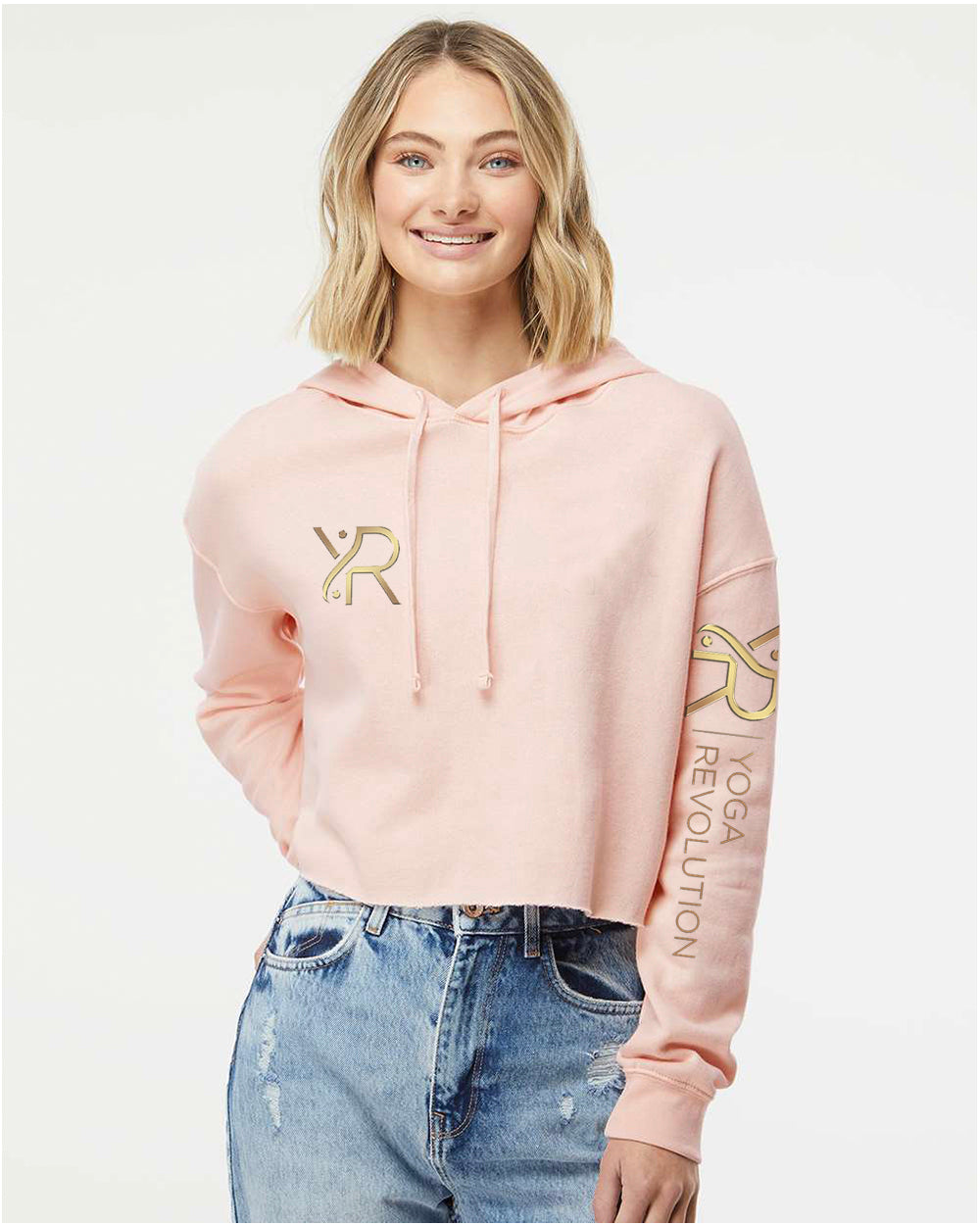 YR - Women's Cropped Hoodie (Small Chest and Sleeve Logo)